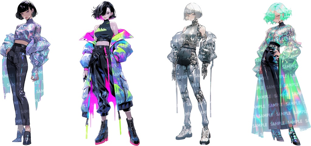 【立ち絵80点】サイバー/メカ|女性/差分あり(png)