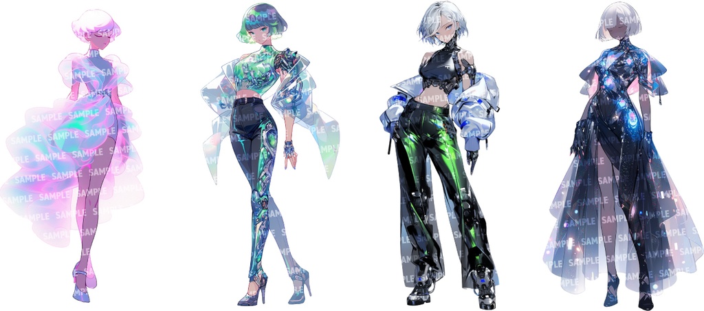 【立ち絵80点】サイバー/メカ|女性/差分あり(png)