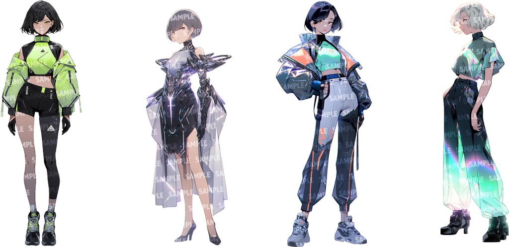 【立ち絵80点】サイバー/メカ|女性/差分あり(png)