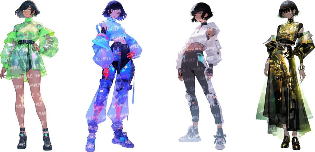 【立ち絵80点】サイバー/メカ|女性/差分あり(png)