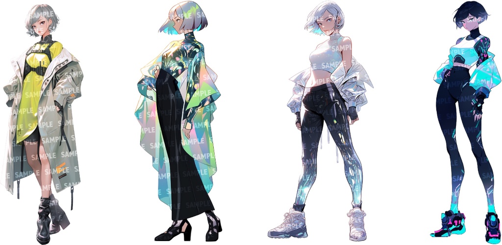 【立ち絵80点】サイバー/メカ|女性/差分あり(png)