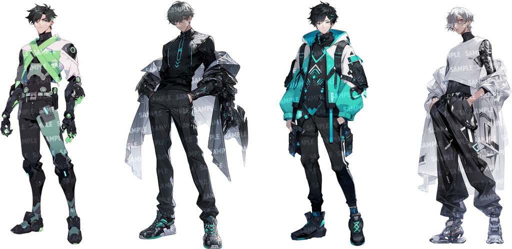 【立ち絵80点】サイバー/メカ|男性/差分あり(png)