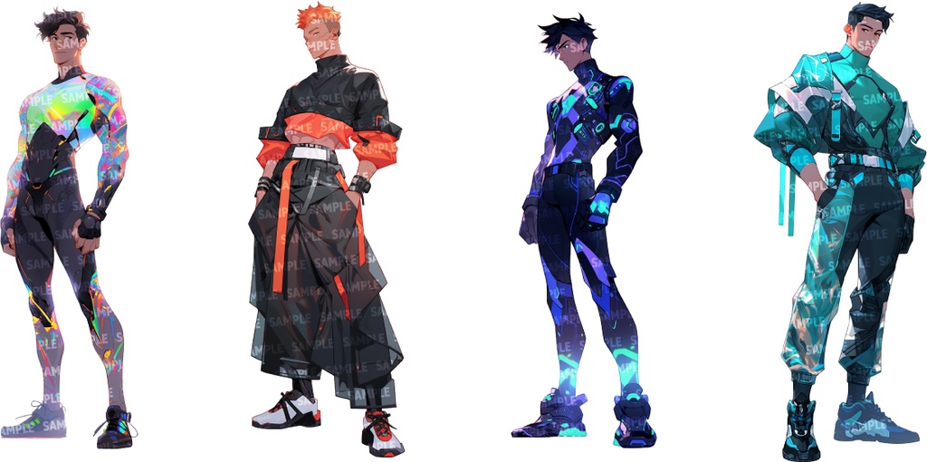 【立ち絵80点】サイバー/メカ|男性/差分あり(png)