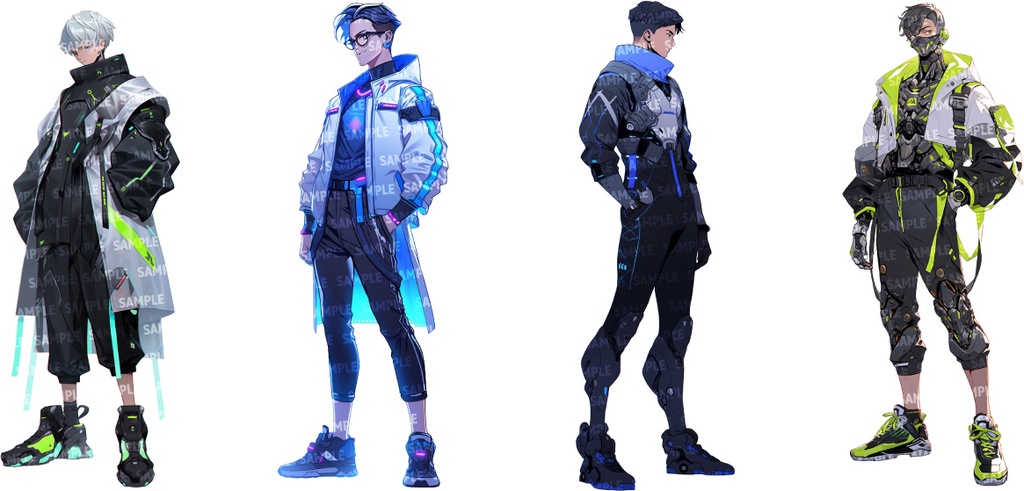 【立ち絵80点】サイバー/メカ|男性/差分あり(png)