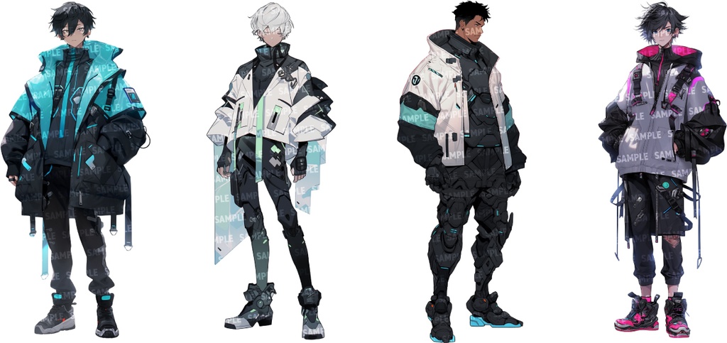 【立ち絵80点】サイバー/メカ|男性/差分あり(png)