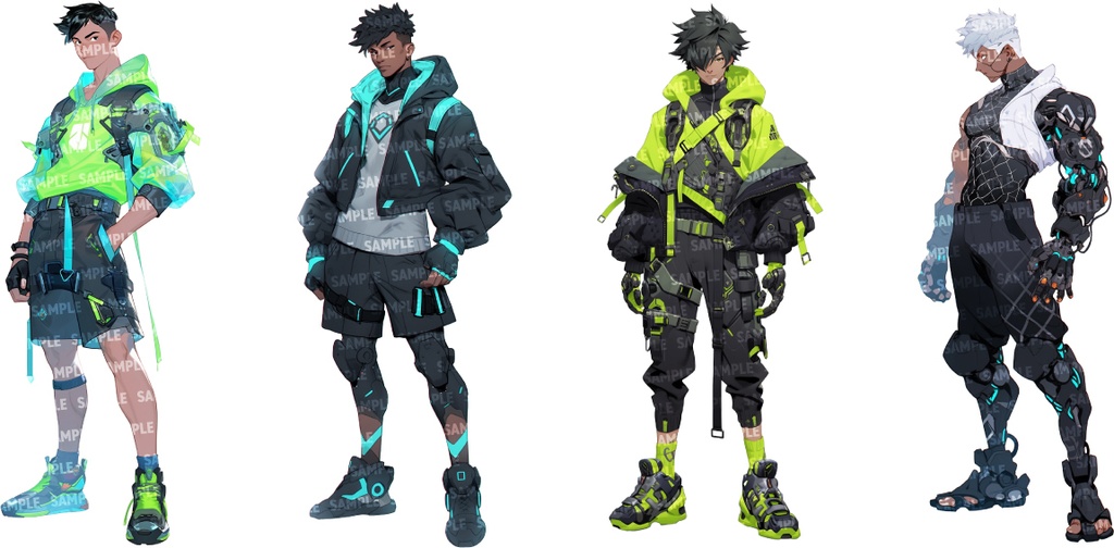 【立ち絵80点】サイバー/メカ|男性/差分あり(png)