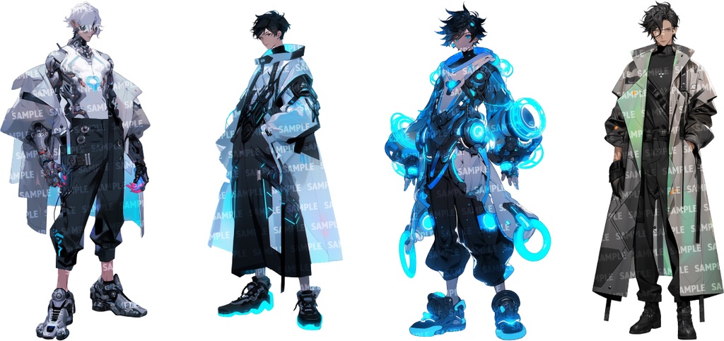 【立ち絵80点】サイバー/メカ|男性/差分あり(png)