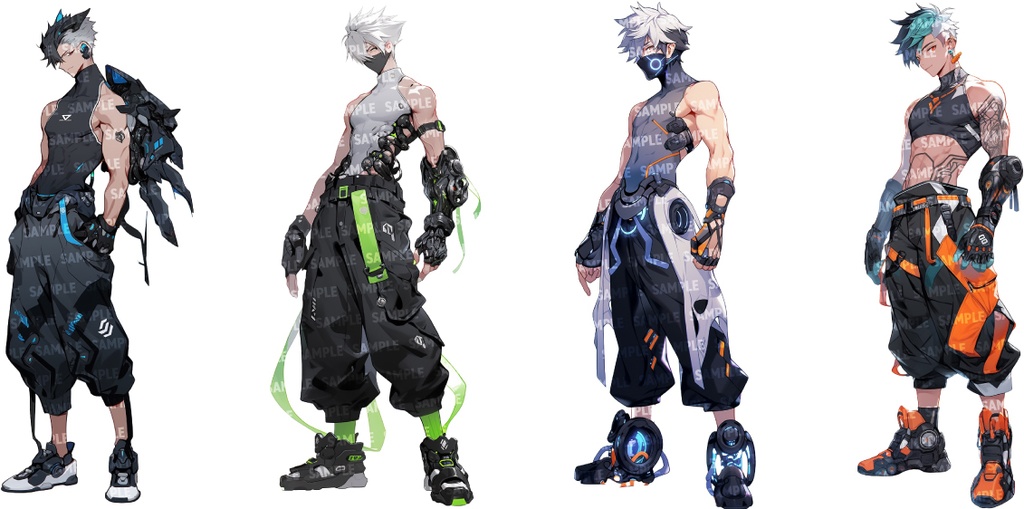 【立ち絵80点】サイバー/メカ|男性/差分あり(png)