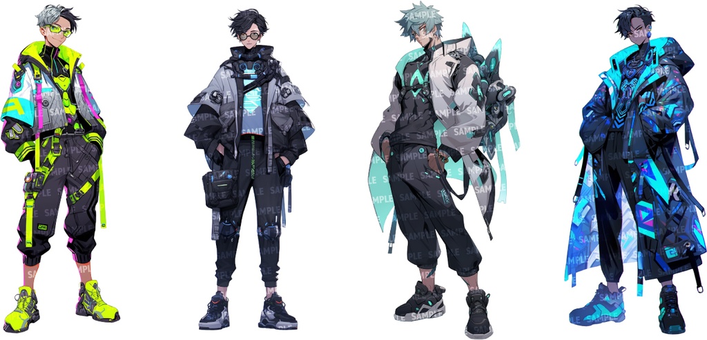 【立ち絵80点】サイバー/メカ|男性/差分あり(png)