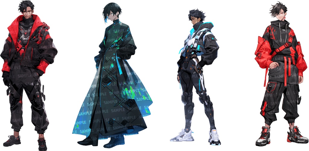 【立ち絵80点】サイバー/メカ|男性/差分あり(png)