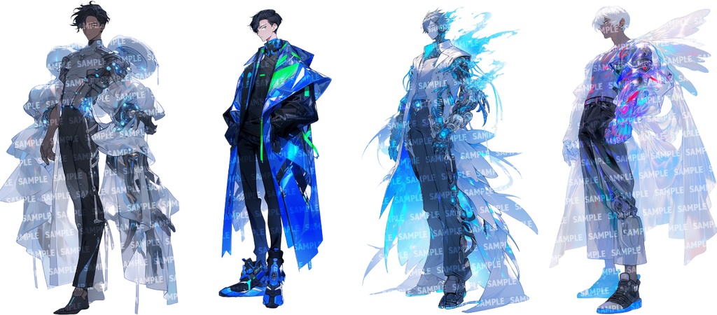 【立ち絵80点】サイバー/メカ|男性/差分あり(png)