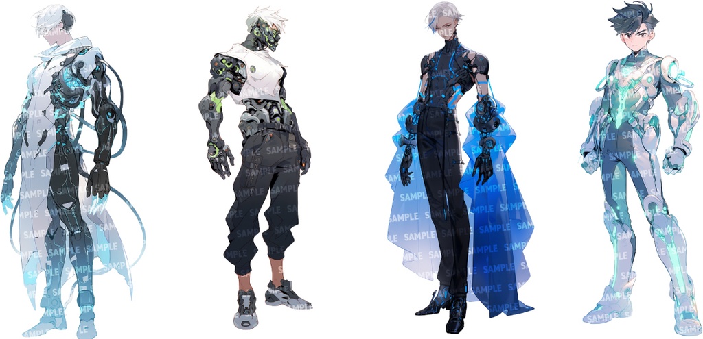 【立ち絵80点】サイバー/メカ|男性/差分あり(png)