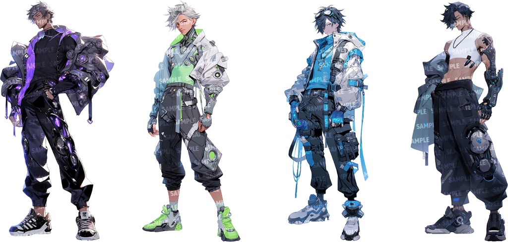 【立ち絵80点】サイバー/メカ|男性/差分あり(png)