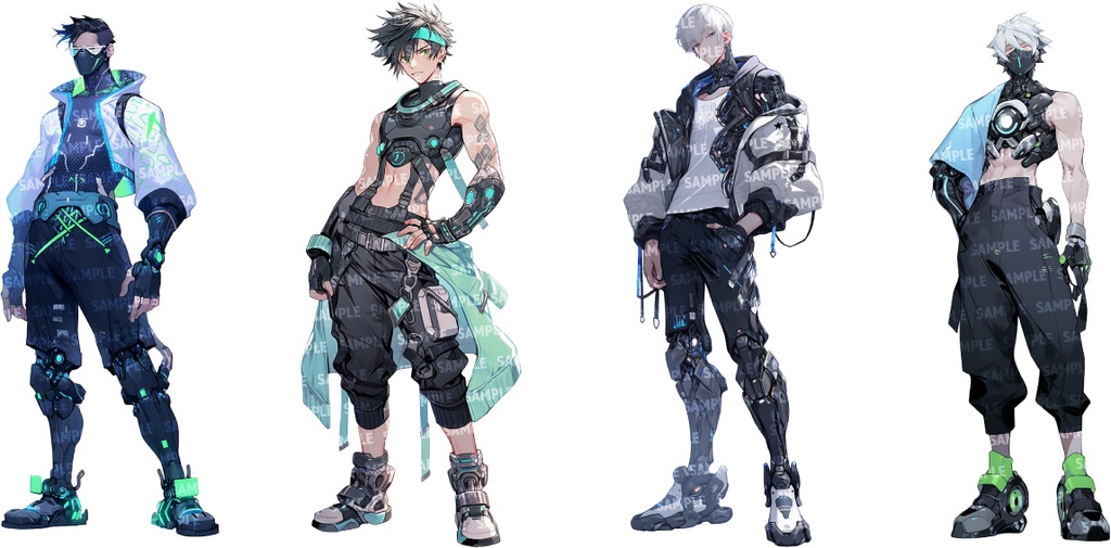 【立ち絵80点】サイバー/メカ|男性/差分あり(png)