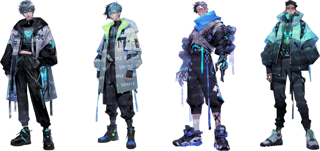 【立ち絵80点】サイバー/メカ|男性/差分あり(png)