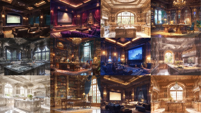 【背景100枚】豪邸(ゲーム/TRPG/CoC/ココフォリア)