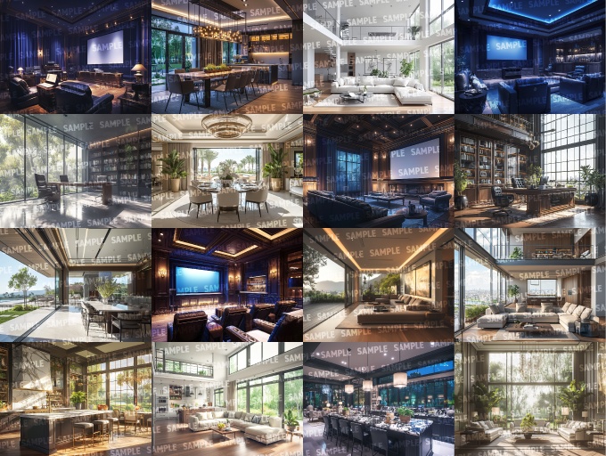 【背景100枚】モダン豪邸(ゲーム/TRPG/CoC/ココフォリア)