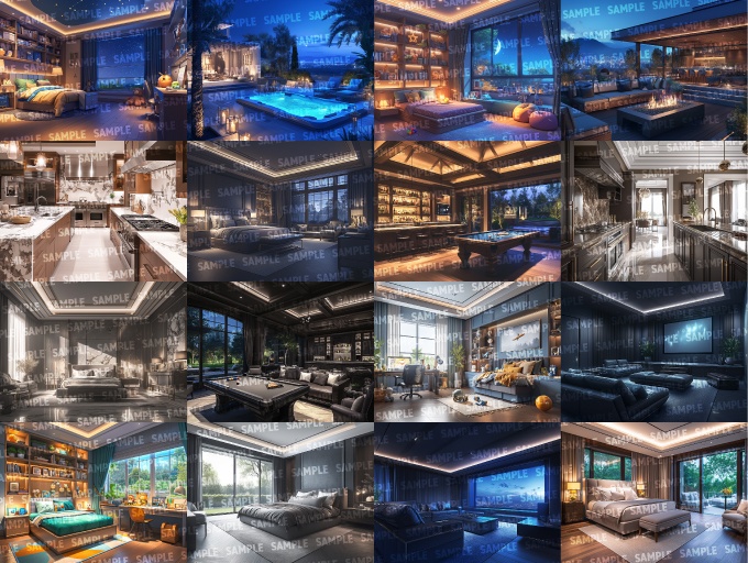 【背景100枚】モダン豪邸(ゲーム/TRPG/CoC/ココフォリア)