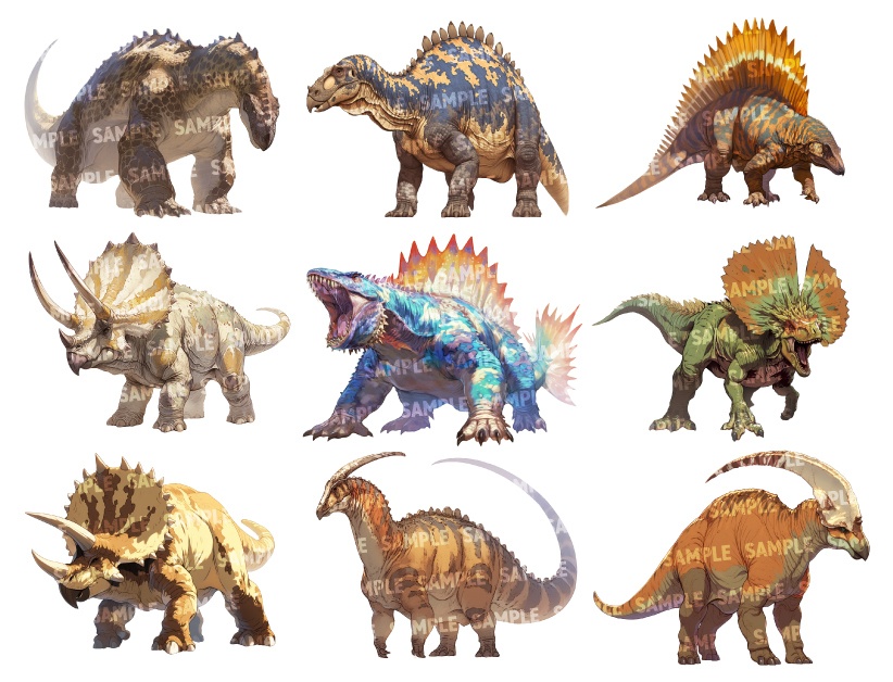【透過素材70点】恐竜(png)