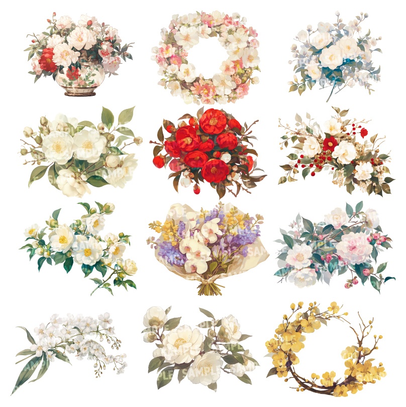 【透過素材200点】季節の花|春夏秋冬(png)