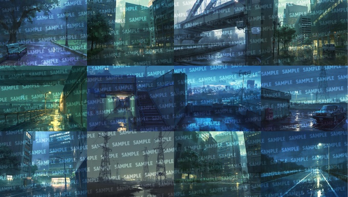 【背景60枚】雨の街(ゲーム/TRPG/CoC/ココフォリア)