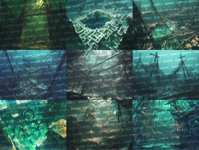 【背景100枚】水中廃墟(ゲーム/TRPG/CoC/ココフォリア)