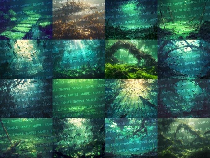 【背景100枚】水中廃墟(ゲーム/TRPG/CoC/ココフォリア)