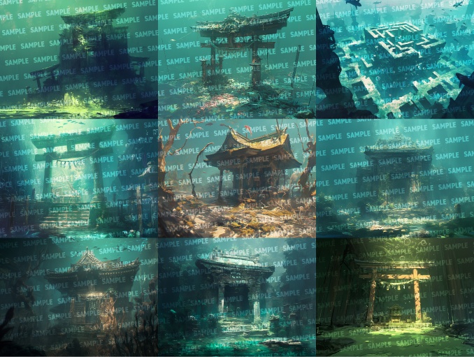 【背景100枚】水中廃墟(ゲーム/TRPG/CoC/ココフォリア)