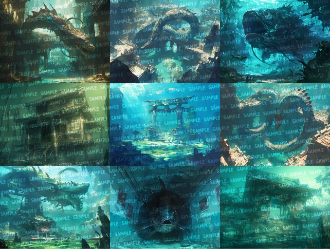 【背景100枚】水中廃墟(ゲーム/TRPG/CoC/ココフォリア)