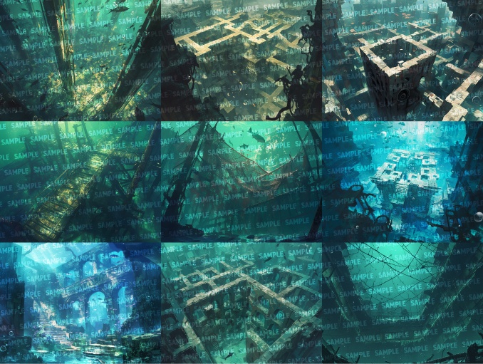 【背景100枚】水中廃墟(ゲーム/TRPG/CoC/ココフォリア)