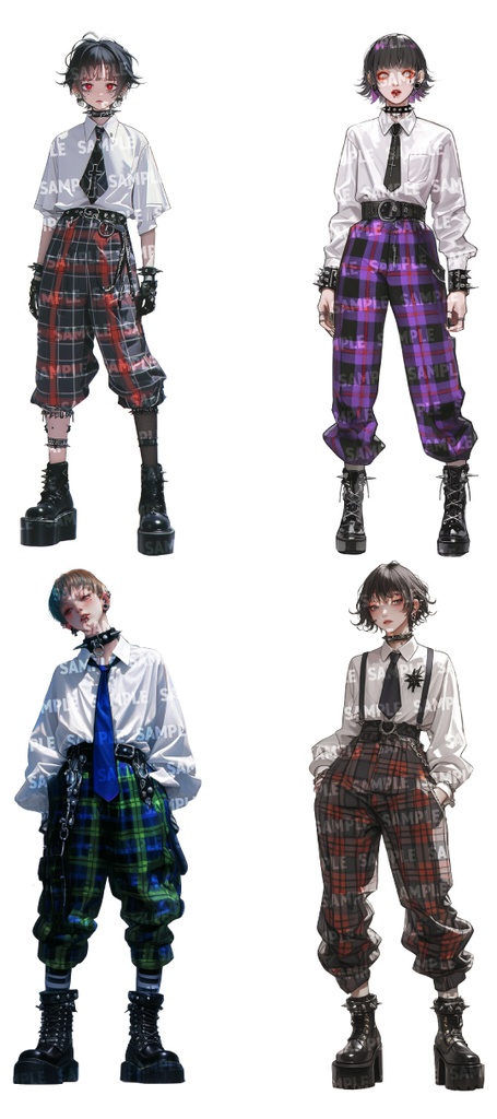 【立ち絵50点】パンクロック|男性/差分あり(png)