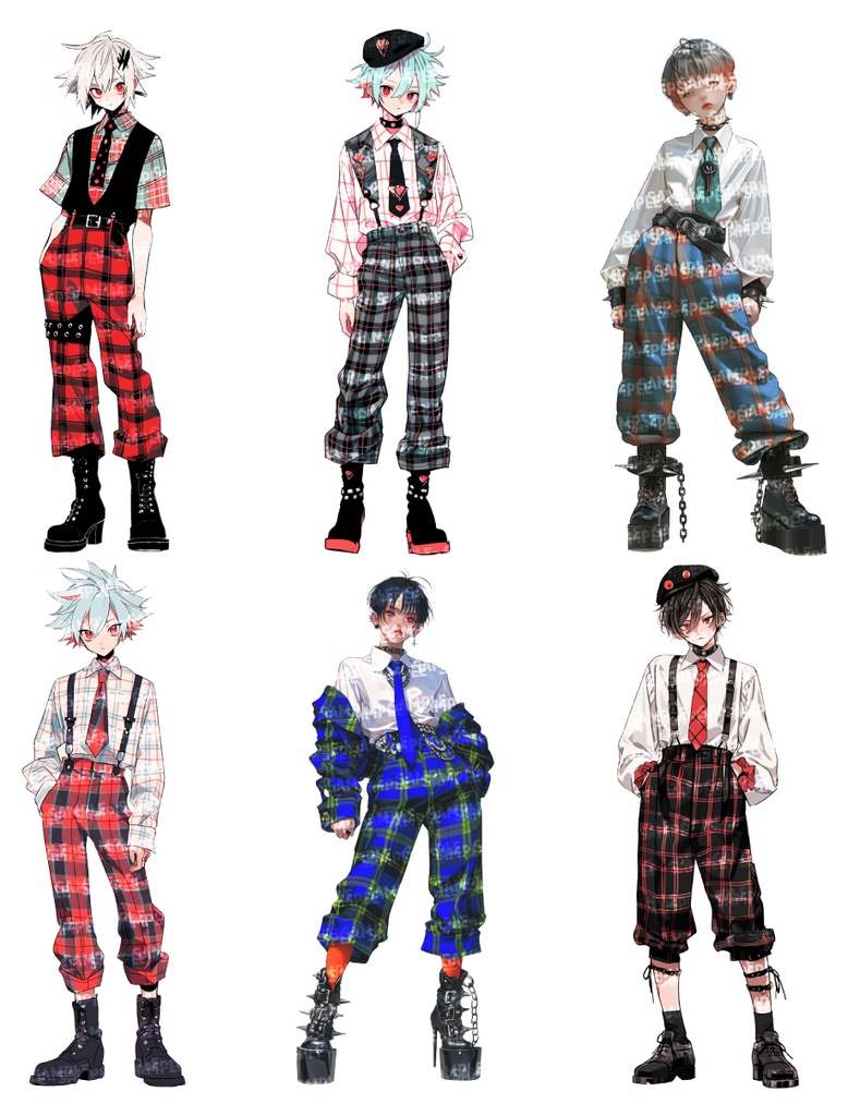 【立ち絵50点】パンクロック|男性/差分あり(png)