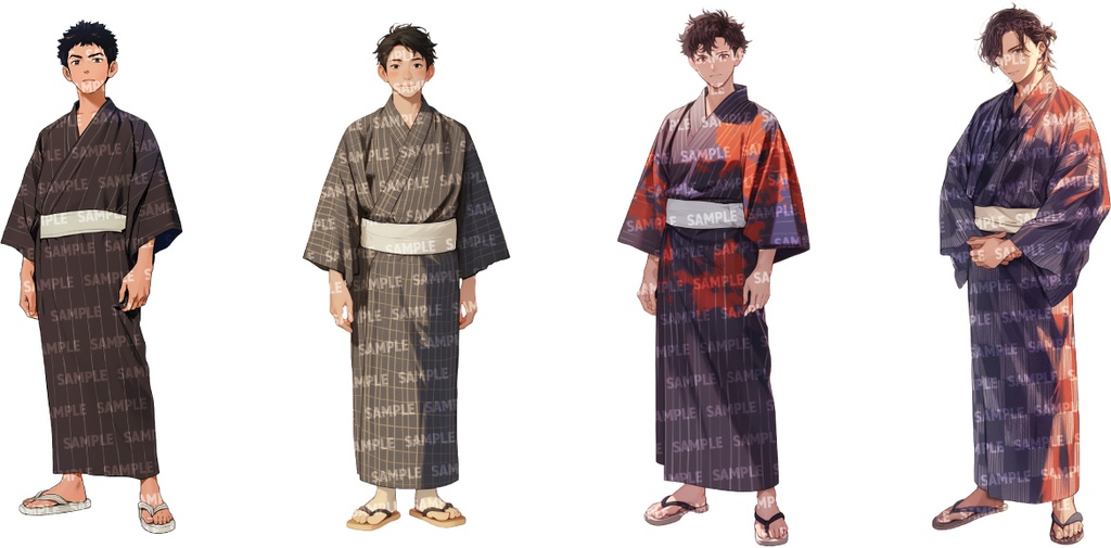 【立ち絵50点】和装|男性/差分あり(png)