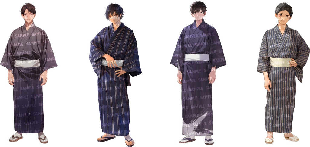 【立ち絵50点】和装|男性/差分あり(png)