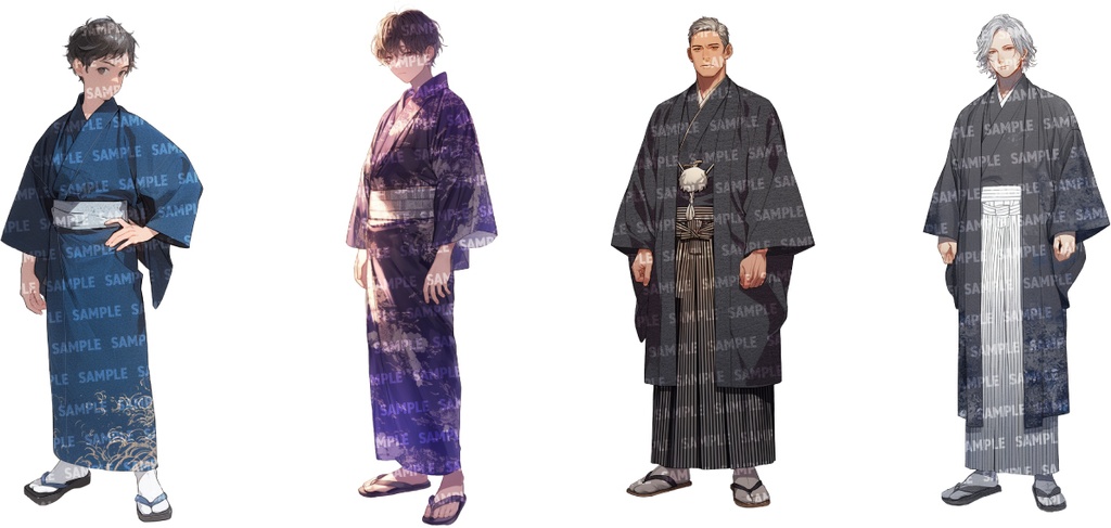 【立ち絵50点】和装|男性/差分あり(png)