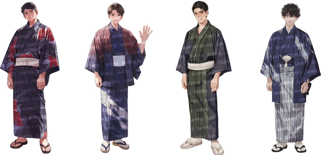 【立ち絵50点】和装|男性/差分あり(png)