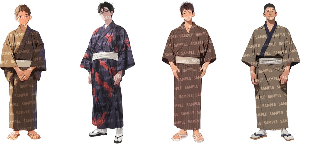 【立ち絵50点】和装|男性/差分あり(png)