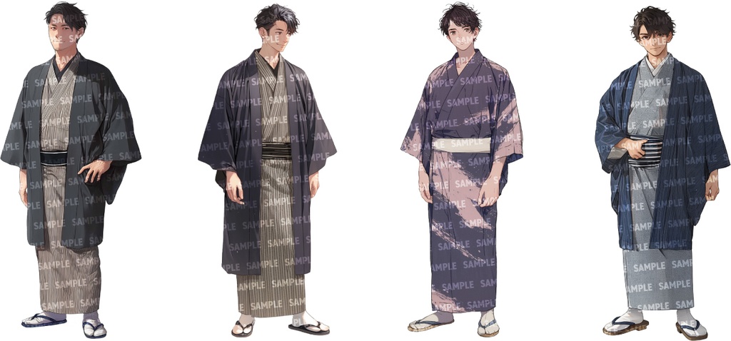 【立ち絵50点】和装|男性/差分あり(png)