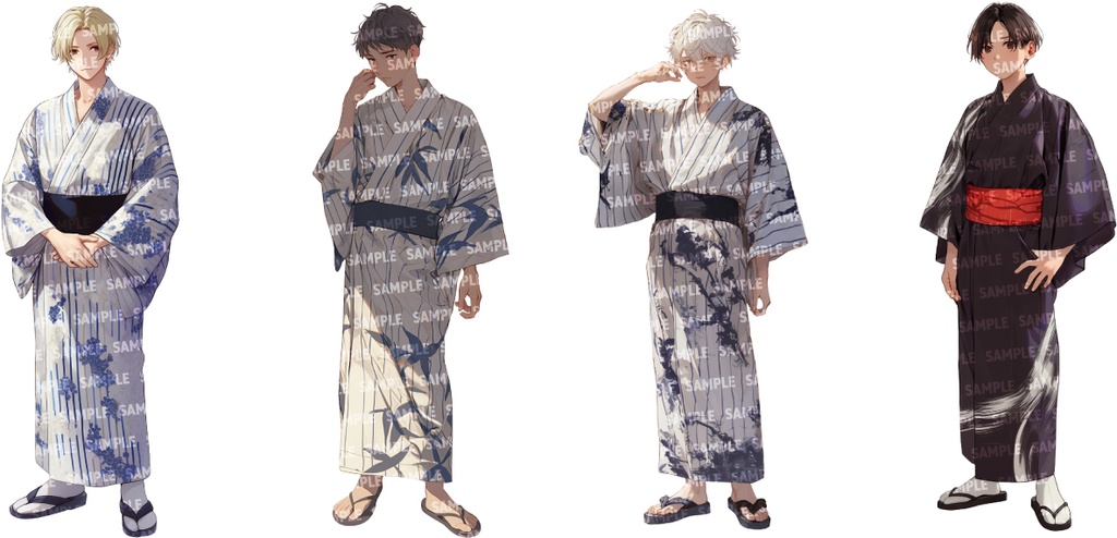 【立ち絵50点】和装|男性/差分あり(png)