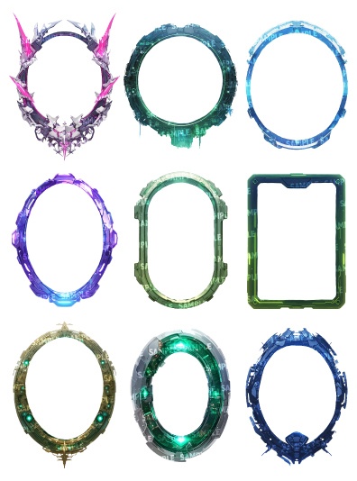 【透過素材120点】額縁|サイバー風/2種(png)