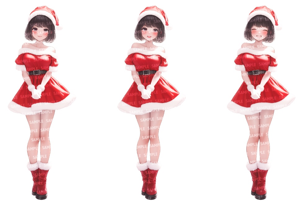 【高画質立ち絵12点】サンタクロース|女性/差分あり(png)