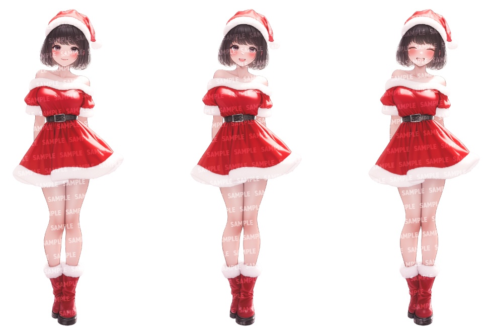 【高画質立ち絵12点】サンタクロース|女性/差分あり(png)