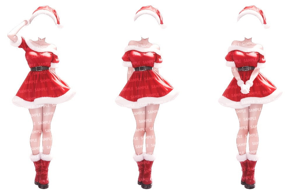 【高画質立ち絵12点】サンタクロース|女性/差分あり(png)