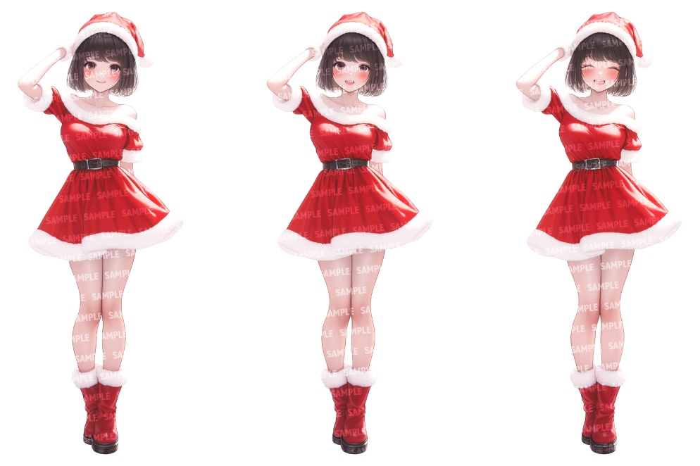 【高画質立ち絵12点】サンタクロース|女性/差分あり(png)