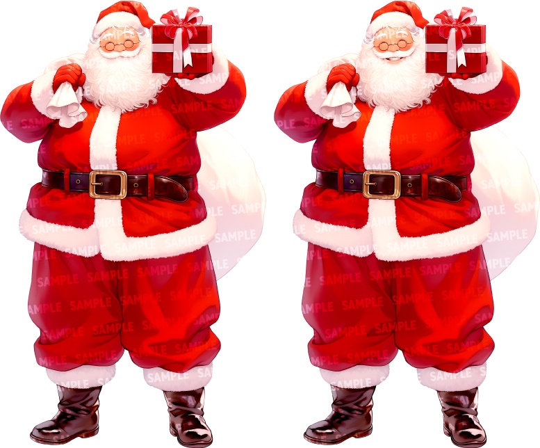 【高画質立ち絵9点】サンタ+トナカイ(png)