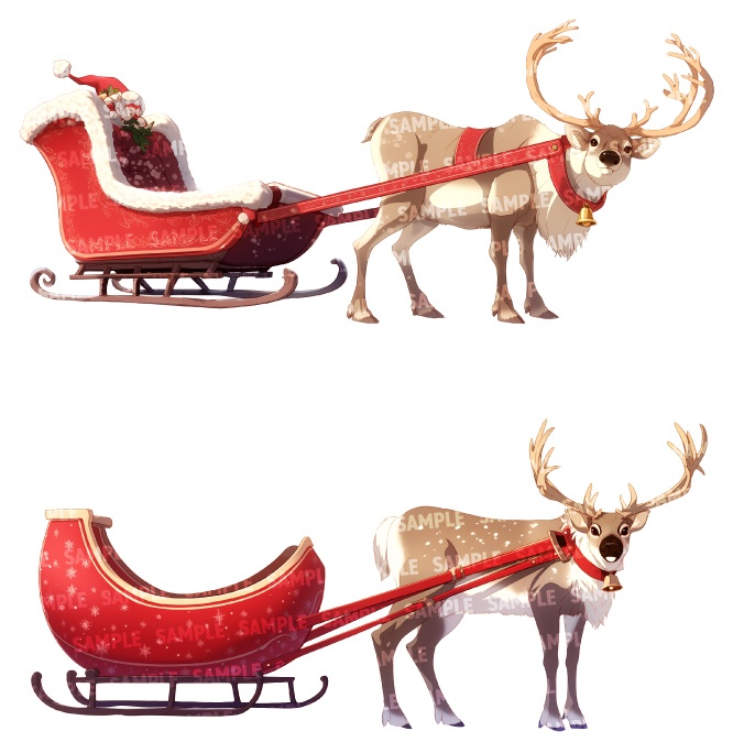 【高画質透過素材6点】トナカイ(png)