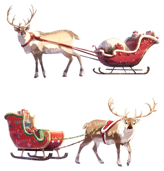 【高画質透過素材6点】トナカイ(png)