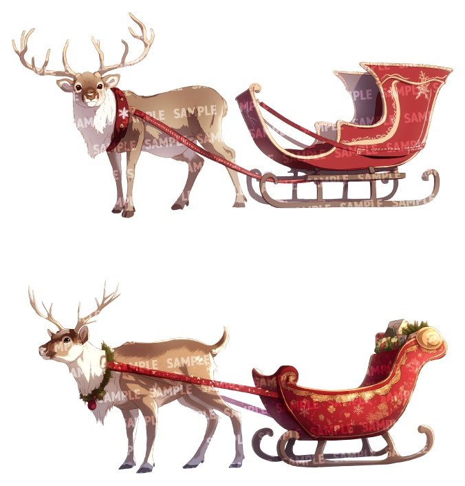 【高画質透過素材6点】トナカイ(png)