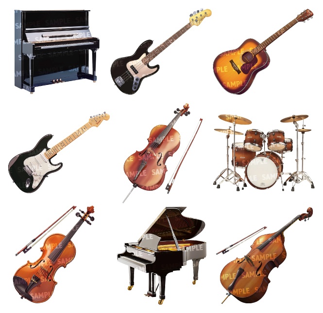 【透過素材30点】楽器(png)