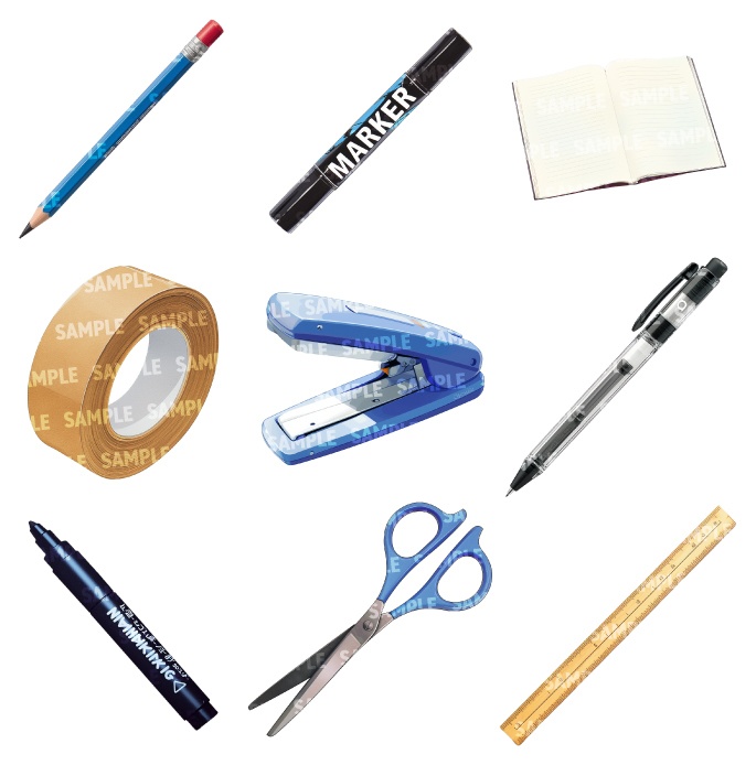 【透過素材40点】文房具(png)